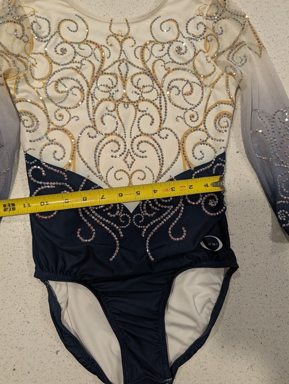 ATHLETE WORN Ozone gymnastics Leotard AM Medium SWAROVSKI Elite Competition Team - Picture 8 of 17